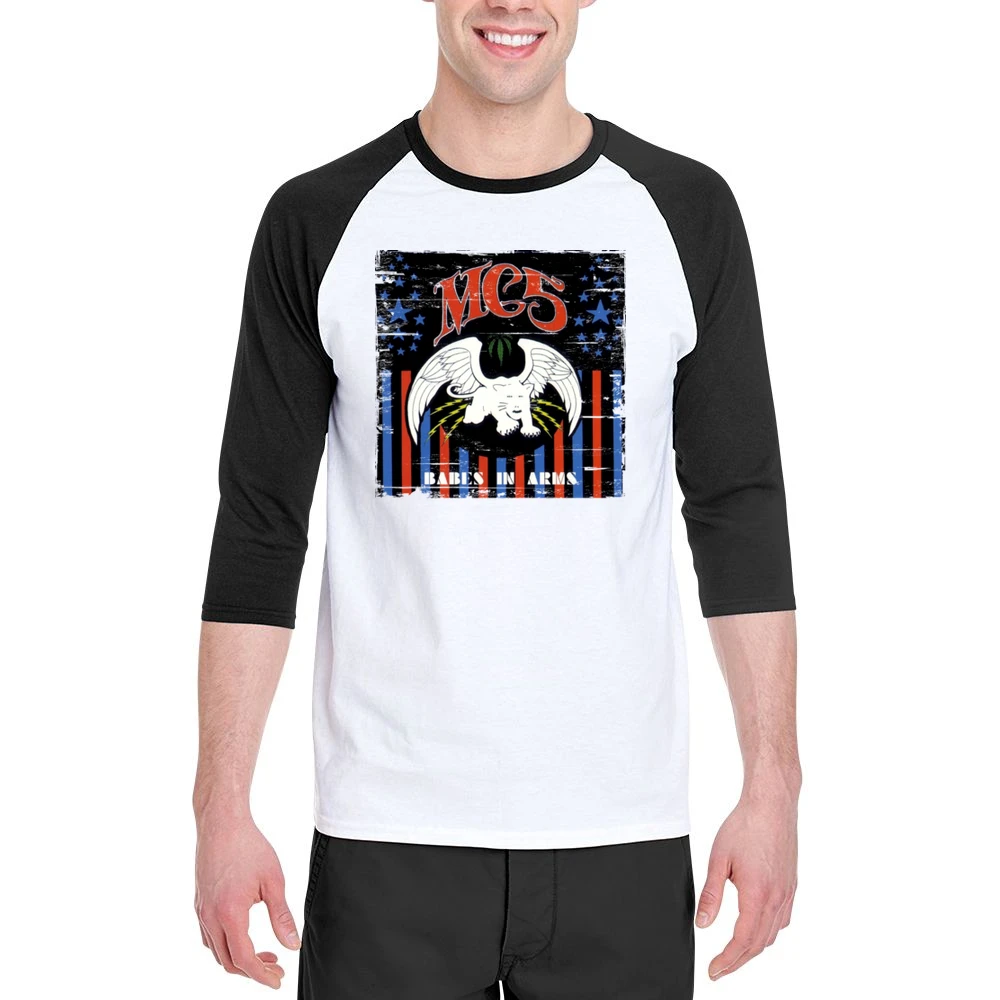 Mc5 Babes In Arms Album Cover Distressed Image Men 3/4 Sleeve T-Shirt