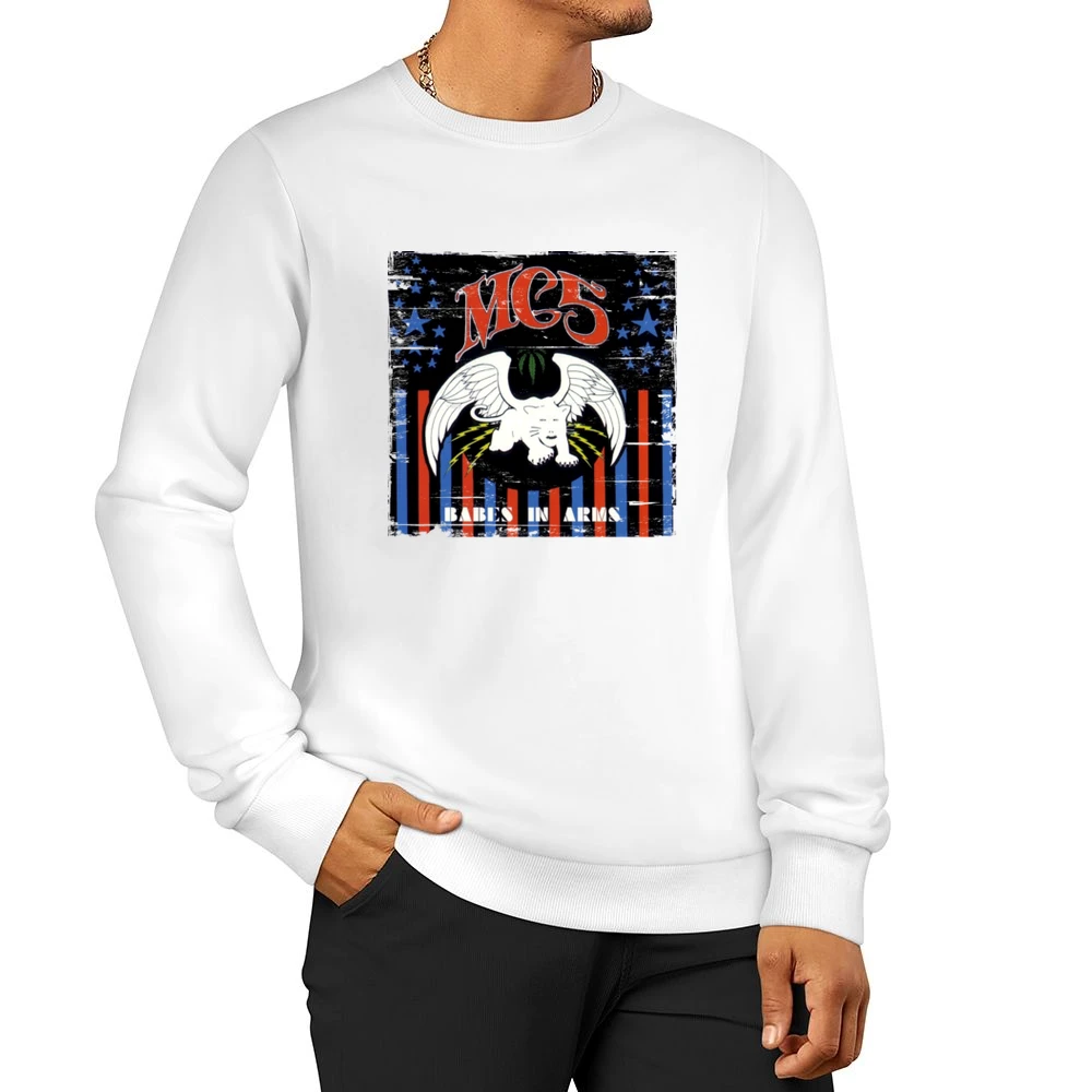 Mc5 Babes In Arms Album Cover Distressed Image Men Pullover Sweatshirt