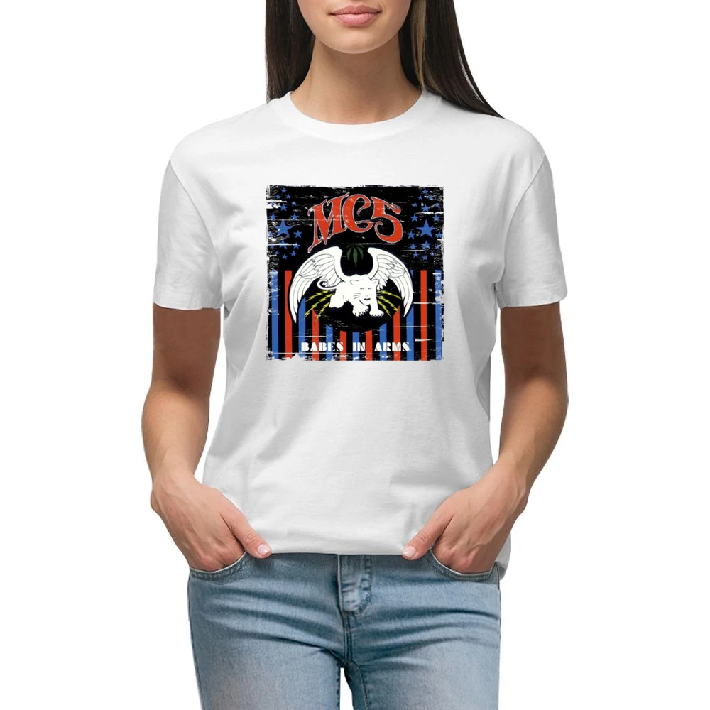 Mc5 Babes In Arms Album Cover Distressed Image Premium Women Ladies T-shirt