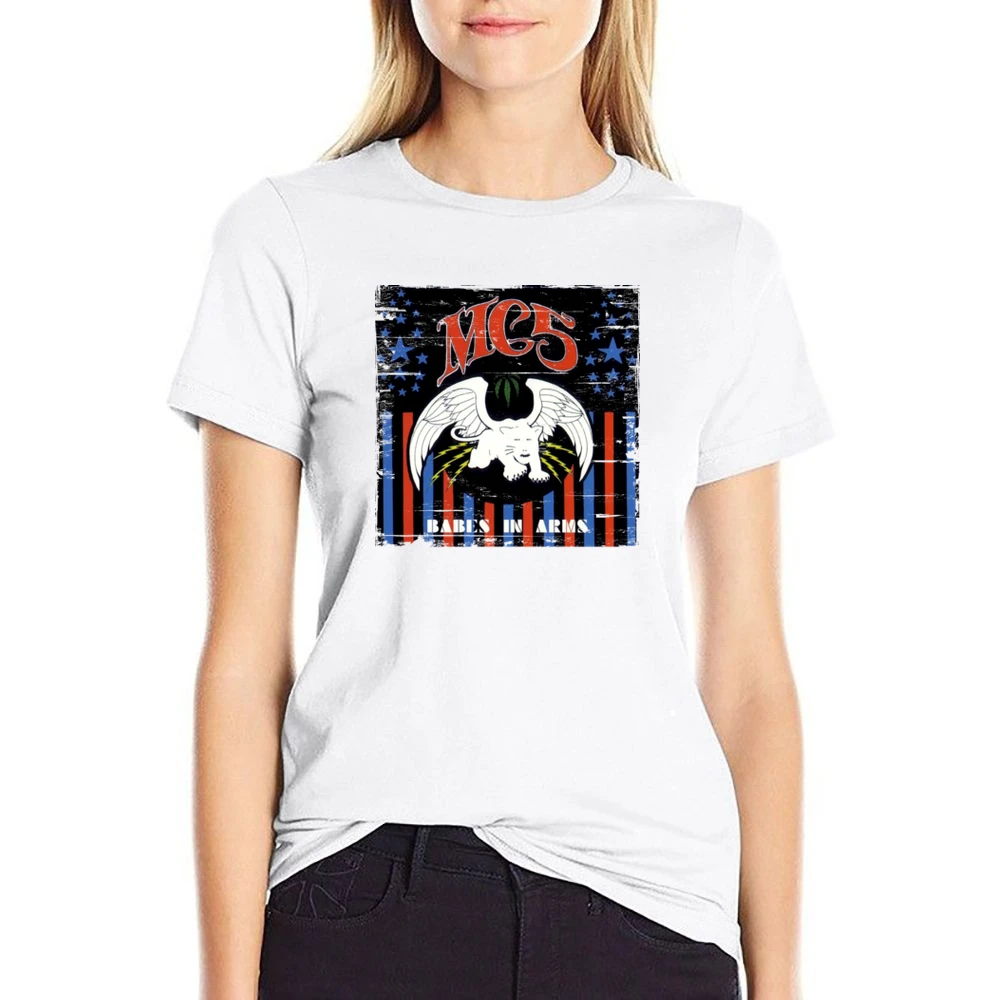 Mc5 Babes In Arms Album Cover Distressed Image US Size Women Ladies T-shirt