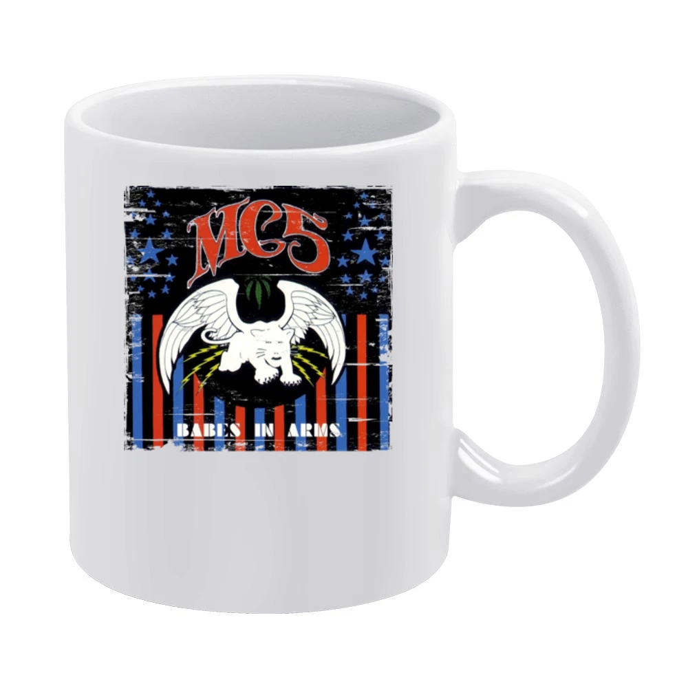 Mc5 Babes In Arms Album Cover Distressed Image White Mug