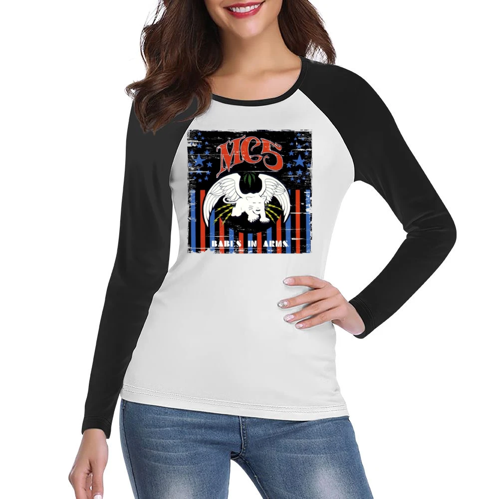 Mc5 Babes In Arms Album Cover Distressed Image Women Ladies Long Sleeve T-Shirt