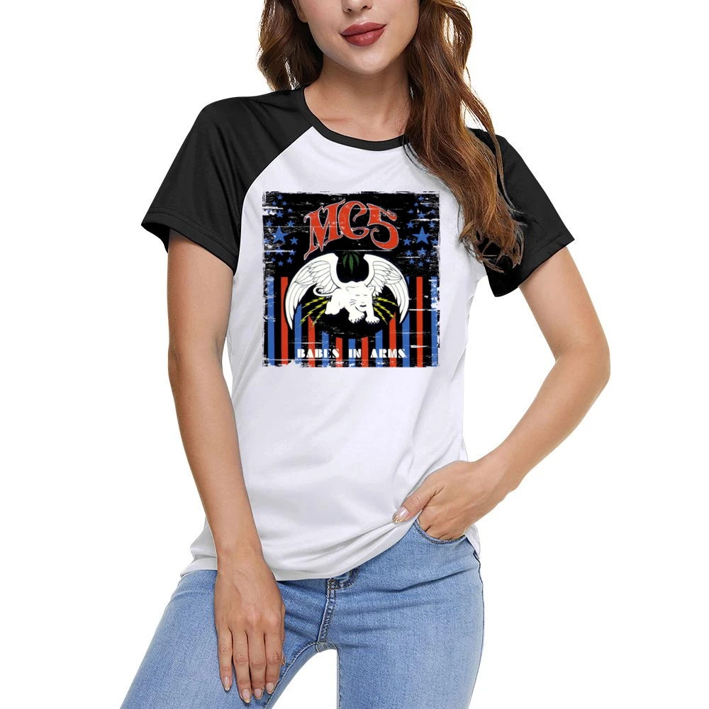 Mc5 Babes In Arms Album Cover Distressed Image Women Ladies Short Sleeve T-Shirt