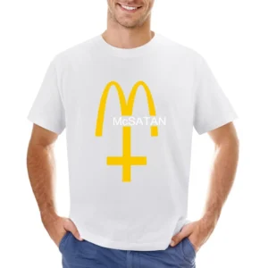 McSatan Funny Fast Food Satan Parody Graphic Asian Size Men T-Shirt