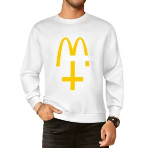 McSatan Funny Fast Food Satan Parody Graphic European Size Pullover Sweater