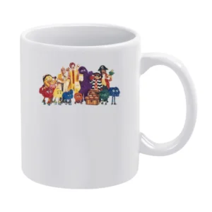 Mcdonalds Fast Food Vintage Characters Fun Cool Ronald Hamburglar Dist White Mug