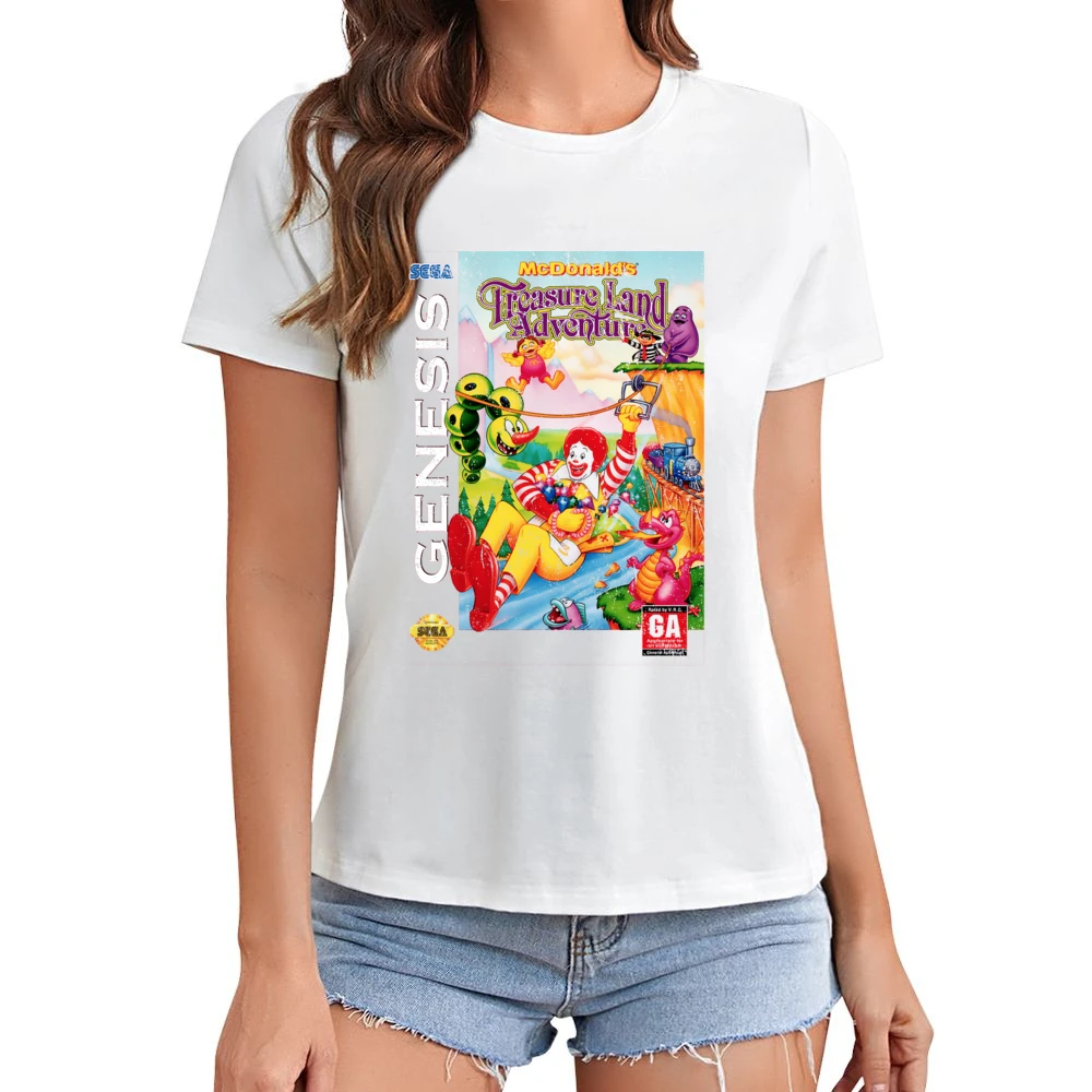 Mcdonalds Treasure Land Adventure Sega Genesis Old School Retro Video Asian Size Women Ladies T-shirt