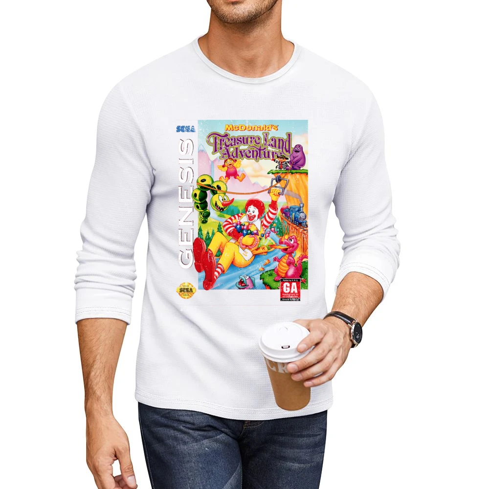 Mcdonalds Treasure Land Adventure Sega Genesis Old School Retro Video Men CrewNeck Long Sleeve T-Shirt