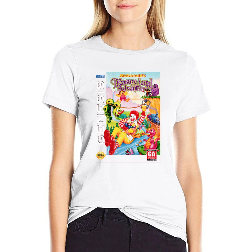 Mcdonalds Treasure Land Adventure Sega Genesis Old School Retro Video US Size Women Ladies T-shirt
