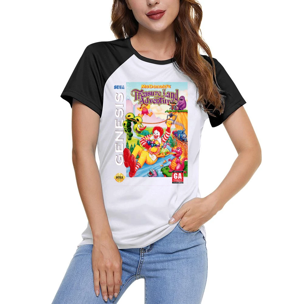 Mcdonalds Treasure Land Adventure Sega Genesis Old School Retro Video Women Ladies Short Sleeve T-Shirt