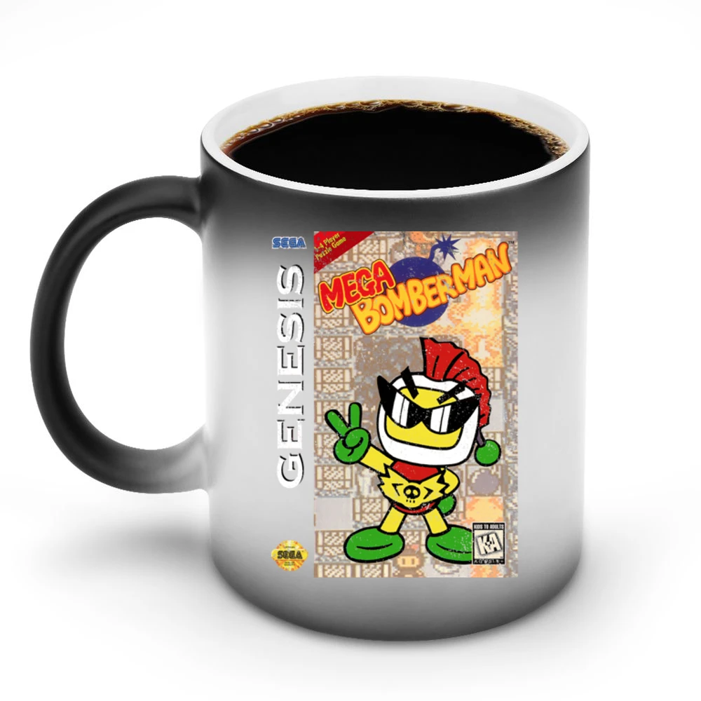 Mega Bomberman Sega Genesis Old School Retro Video Game Fan Distressed Discoloration Mug