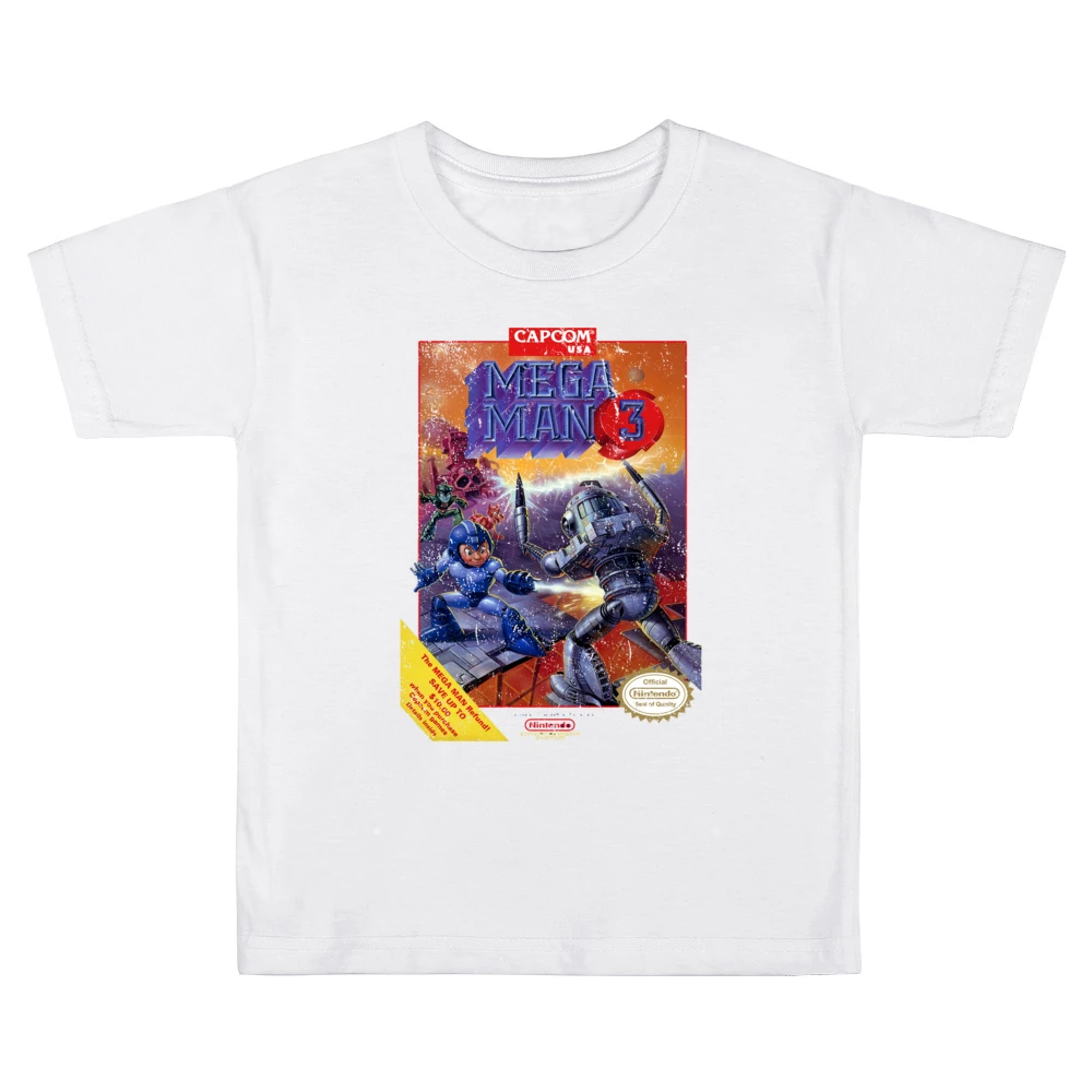 Mega Man 3 Nes Nintendo Old School Retro Video Game Fan Distressed T S Kids Boys Girls T-Shirt