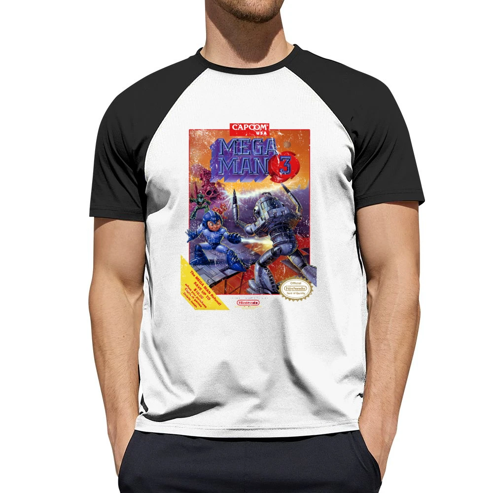 Mega Man 3 Nes Nintendo Old School Retro Video Game Fan Distressed T S Men Short Sleeve T-Shirt