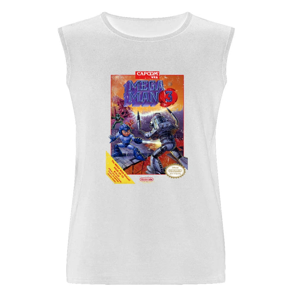 Mega Man 3 Nes Nintendo Old School Retro Video Game Fan Distressed T S Men Sleeveless T-Shirt