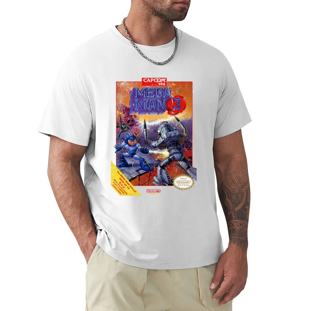 Mega Man 3 Nes Nintendo Old School Retro Video Game Fan Distressed T S Premium Men T-shirt