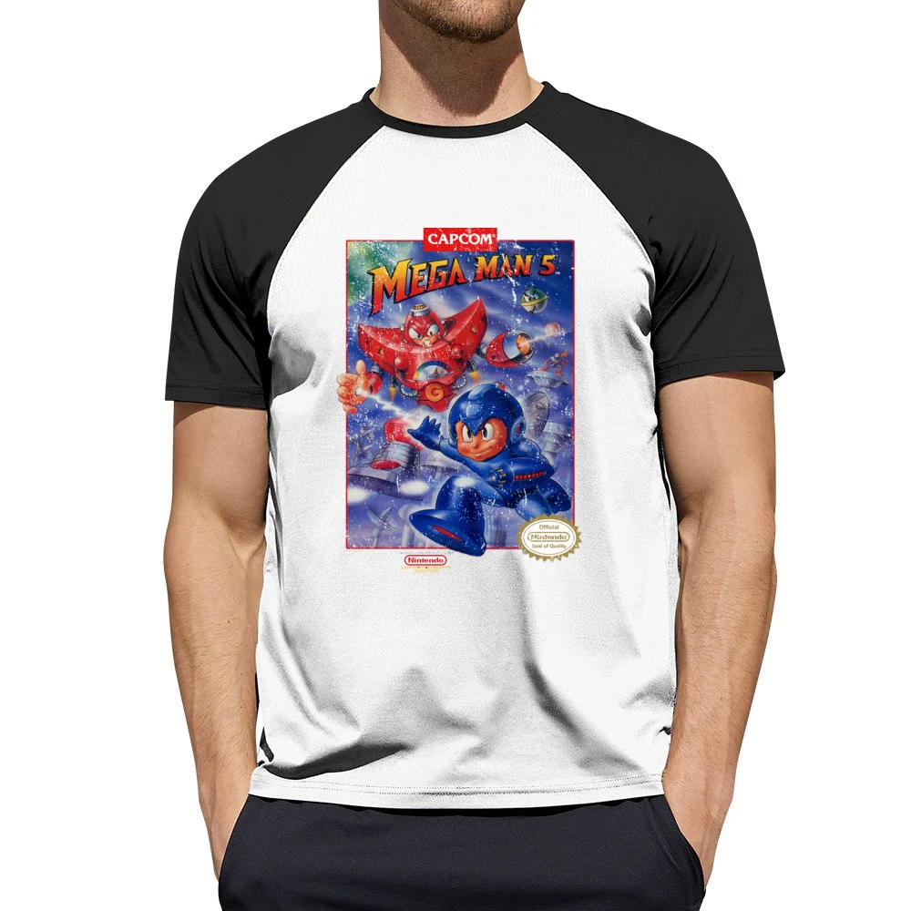 Mega Man 5 Nes Nintendo Old School Retro Video Game Fan Distressed T S Men Short Sleeve T-Shirt