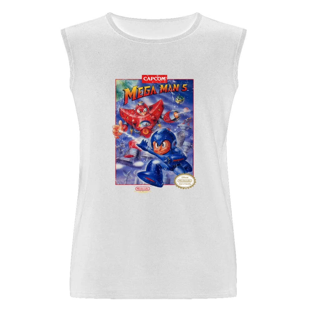 Mega Man 5 Nes Nintendo Old School Retro Video Game Fan Distressed T S Men Sleeveless T-Shirt