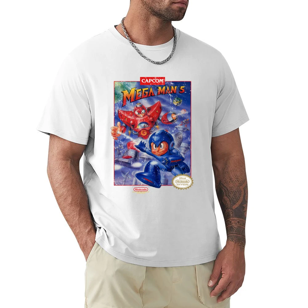 Mega Man 5 Nes Nintendo Old School Retro Video Game Fan Distressed T S Premium Men T-shirt