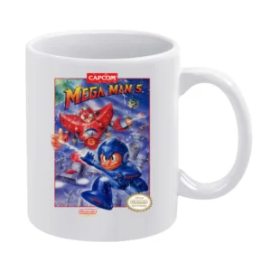 Mega Man 5 Nes Nintendo Old School Retro Video Game Fan Distressed T S White Mug