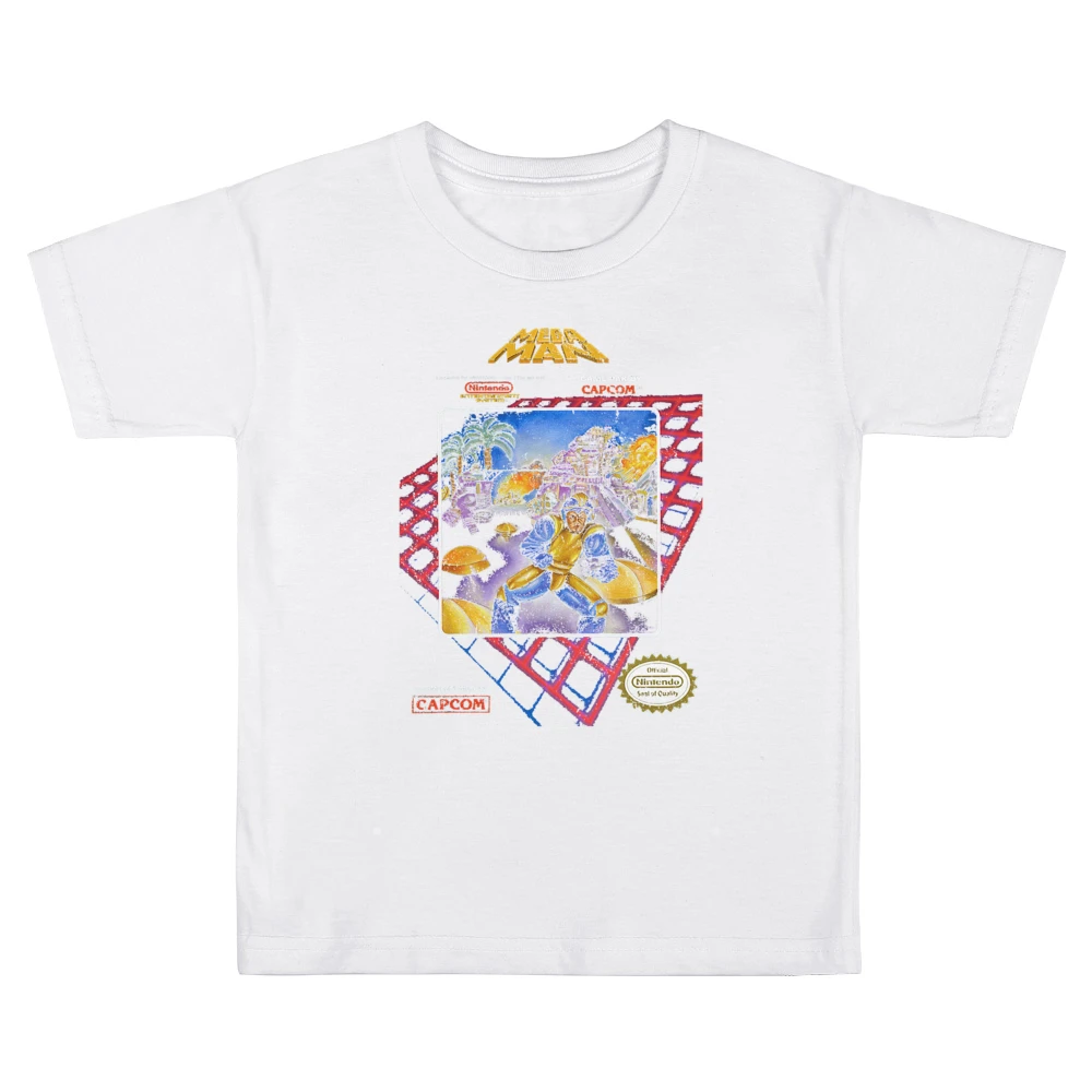 Mega Man Nes Nintendo Old School Retro Video Game Fan Distressed T Shi Kids Boys Girls T-Shirt