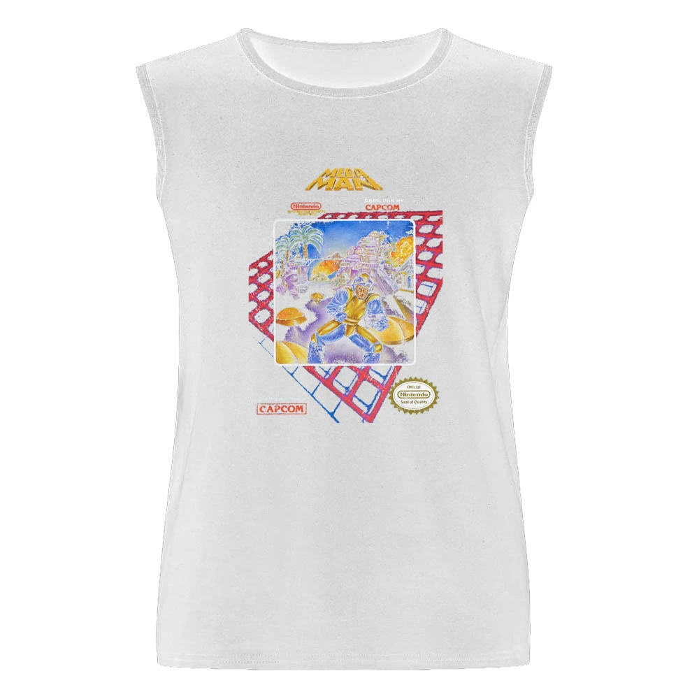 Mega Man Nes Nintendo Old School Retro Video Game Fan Distressed T Shi Men Sleeveless T-Shirt