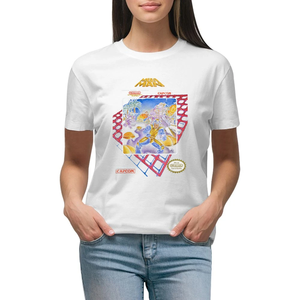 Mega Man Nes Nintendo Old School Retro Video Game Fan Distressed T Shi Premium Women Ladies T-shirt