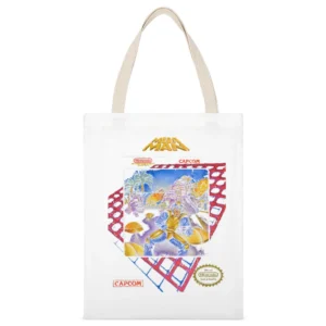 Mega Man Nes Nintendo Old School Retro Video Game Fan Distressed T Shi White Canvas Tote Shopping Bag