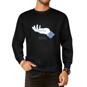 Meh sign hand finger European Size Pullover Sweater
