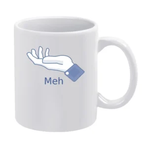Meh sign hand finger White Mug