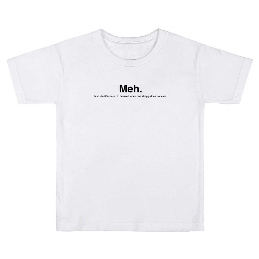 Meh text humor quotes typography Kids Boys Girls T-Shirt