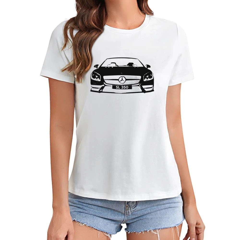 Mercedes Benz SL 350 Spyder Convertible Graphic Car Enthusiast Asian Size Women Ladies T-shirt