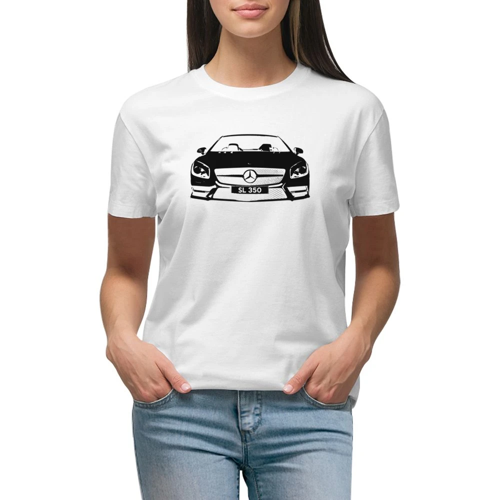Mercedes Benz SL 350 Spyder Convertible Graphic Car Enthusiast Premium Women Ladies T-shirt