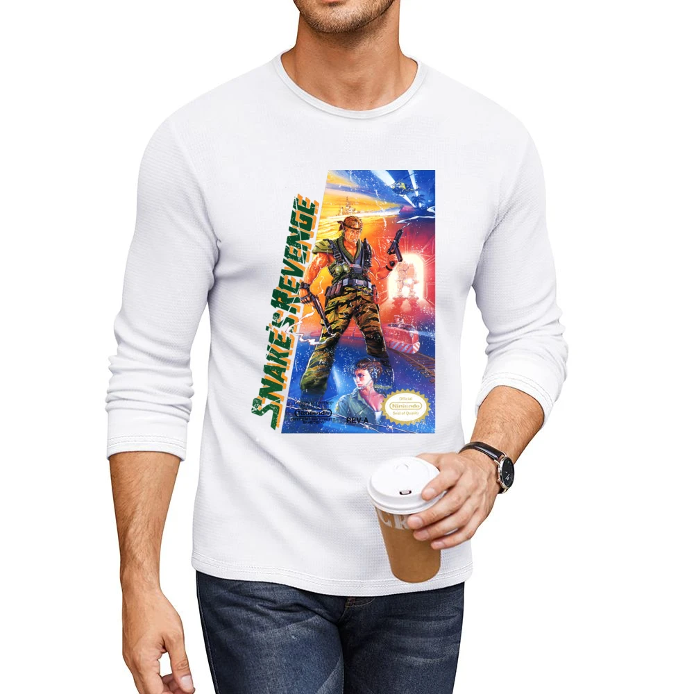 Metal Gear 2 Snake's Revenge Nes Nintendo Old School Retro Video Game Men CrewNeck Long Sleeve T-Shirt