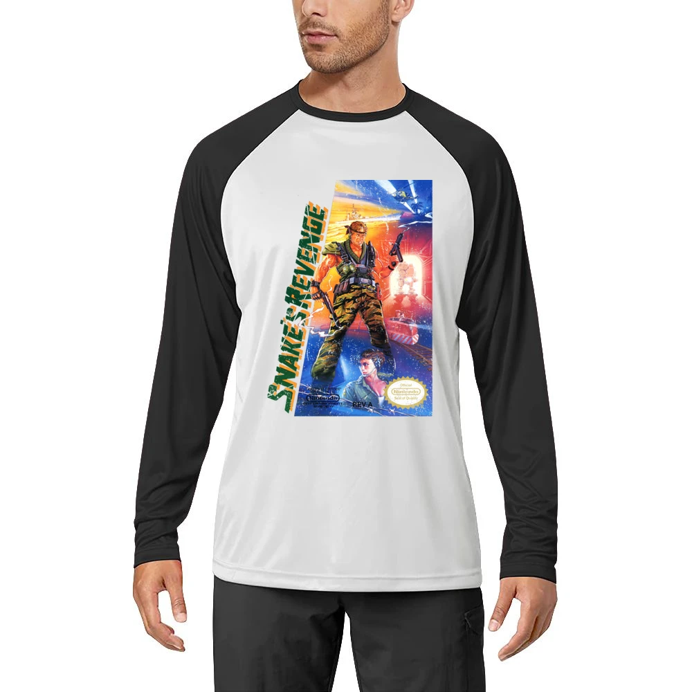 Metal Gear 2 Snake's Revenge Nes Nintendo Old School Retro Video Game Men Long Sleeve T-Shirt