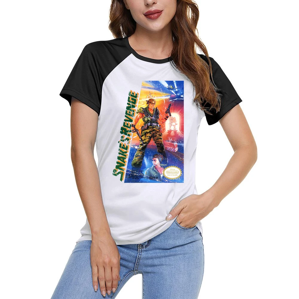 Metal Gear 2 Snake's Revenge Nes Nintendo Old School Retro Video Game Women Ladies Short Sleeve T-Shirt