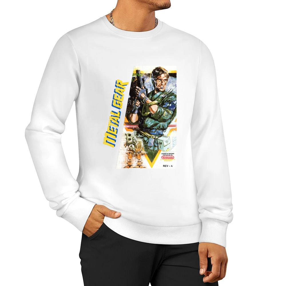 Metal Gear Nes Nintendo Old School Retro Video Game Fan Distressed T S Men Pullover Sweatshirt