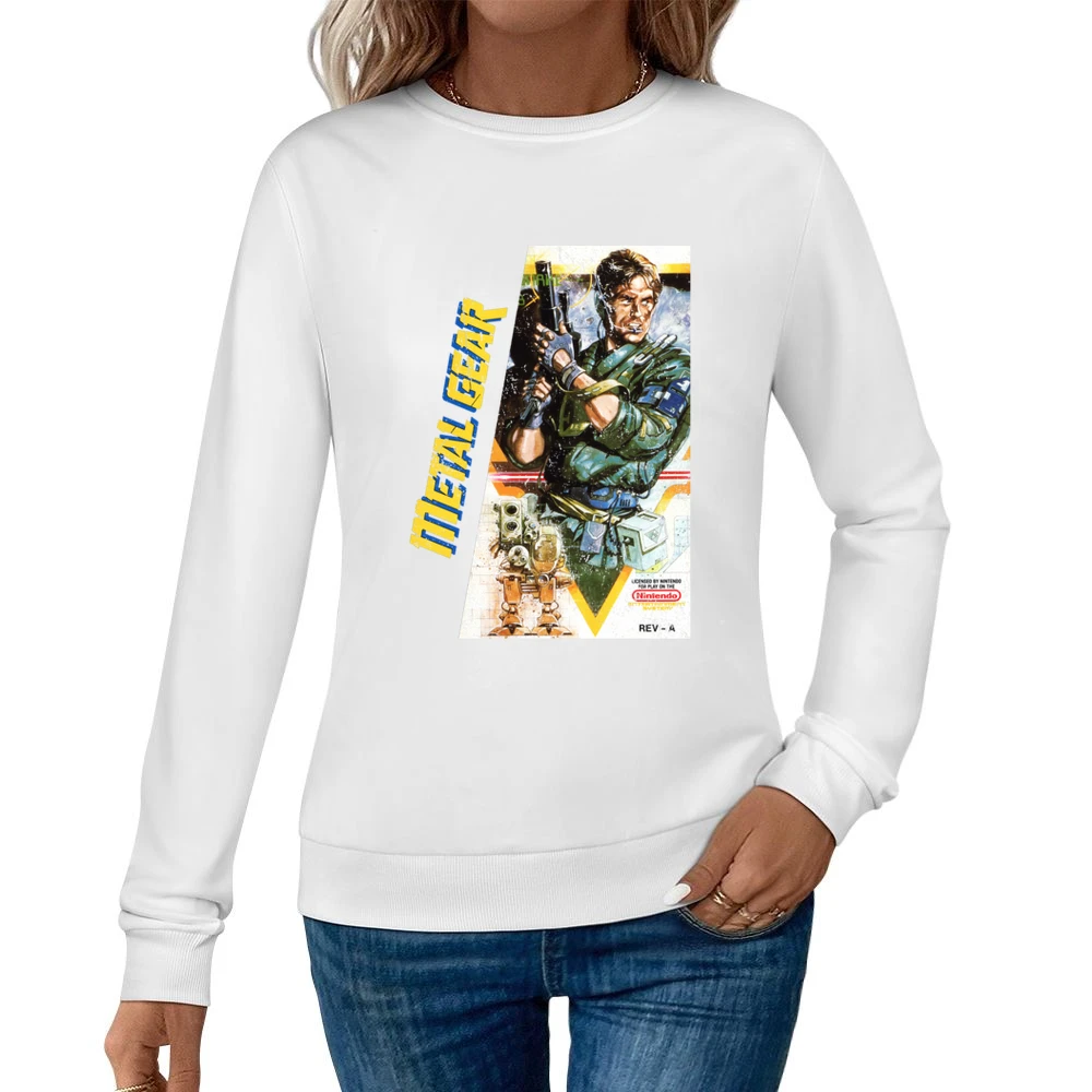 Metal Gear Nes Nintendo Old School Retro Video Game Fan Distressed T S Women Pullover Sweatshirt