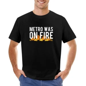 Metro Was On Fire Fun Washington DC News Graphic Tee Shirt Asian Size Men T-Shirt