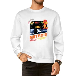 Metroid Nes Nintendo Old School Retro Video Game Fan Distressed T Shir European Size Pullover Sweater
