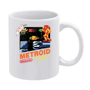 Metroid Nes Nintendo Old School Retro Video Game Fan Distressed T Shir White Mug