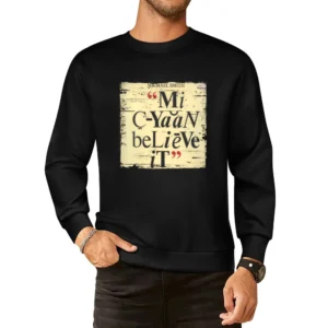 Michael Smith Mi Cyan Believe It Album Cover Distressed Image European Size Pullover Sweater