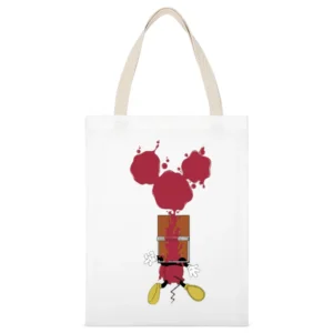 Mickey Mouse Trapped funny White Canvas Tote Shopping Bag