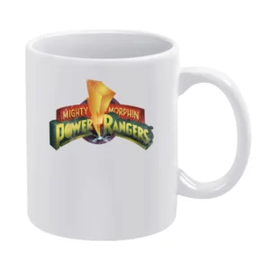 Mighty Morphin Power Rangers Fun Cool Vintage Retro Graphic Distressed White Mug