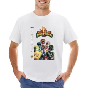 Mighty Morphin Power Rangers Sega Genesis Old School Retro Video Game Asian Size Men T-Shirt