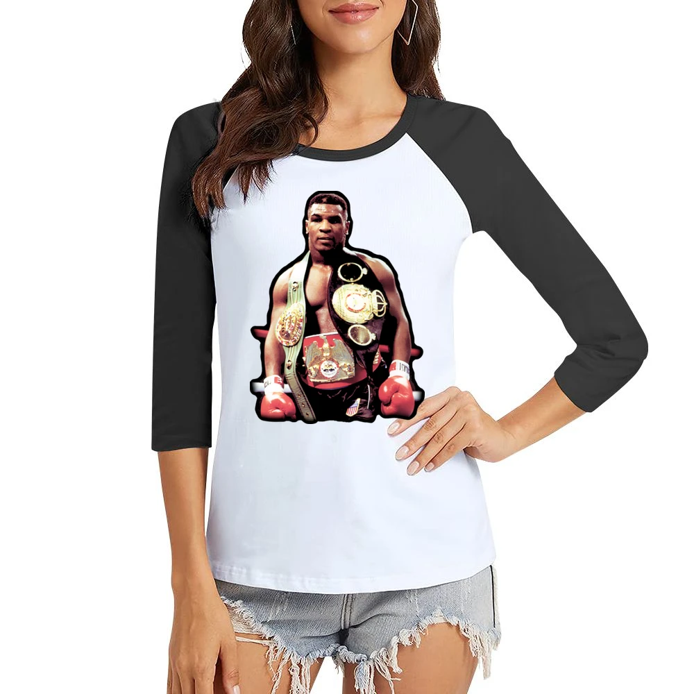 Mike Tyson Boxing Women Ladies 3-4 Sleeve T-Shirt