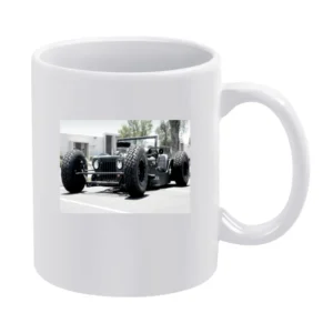 Military Rat Rod Jeep Tshirt White Mug