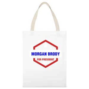 Morgan Brody For President 2016 CSI TV Show White Canvas Tote Shopping Bag