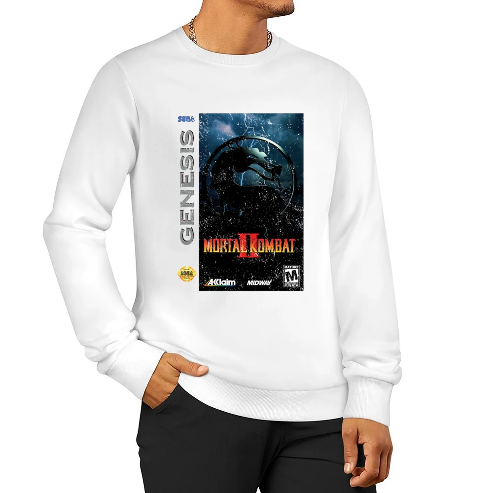 Mortal Kombat 2 Sega Genesis Old School Retro Video Game Fan Distresse Men Pullover Sweatshirt