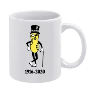 Mr Peanut Rip Planters Peanuts Pop Culture Food Black White Mug