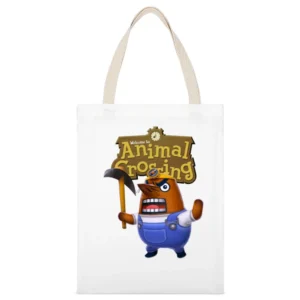 Mr Resetti From Animal Crossing Nintendo Video Game Fan White Canvas Tote Shopping Bag